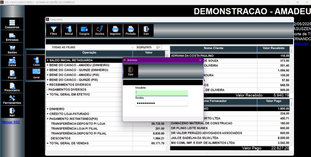 Fechamento consolidado em PDF