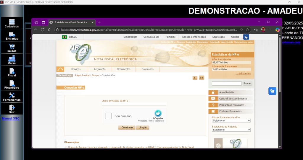 Consulta no Portal da NF-e