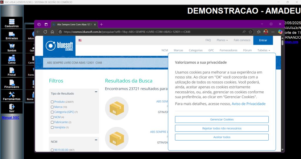 Consulta externa usando Bluesoft Cosmos