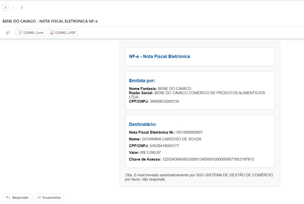 Envio por e-mail