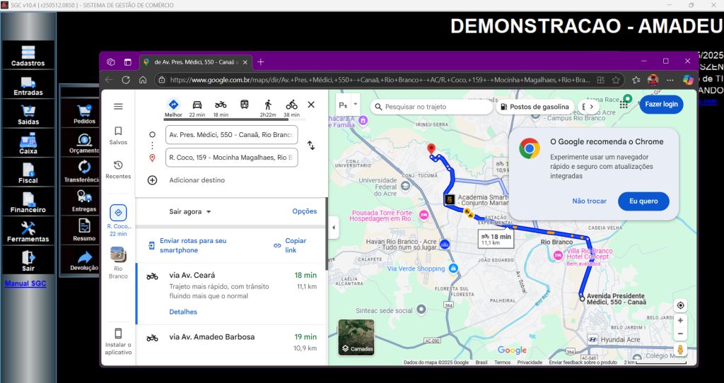 Rota Google Maps