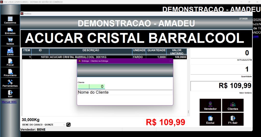 Cadastro de Cliente na Entrega